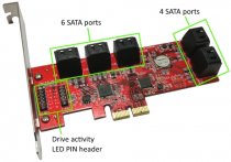 Iwill 10-Port SATA 6G PCI-E 2X 1