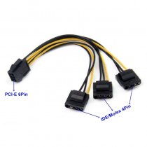 Iwill 6P PCI-E til 4 x Molex (12V - IKKE 5V)