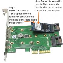 Iwill M2 NVMe SSD + 2 x M2 MSATA SSD PCI-E 4X 3