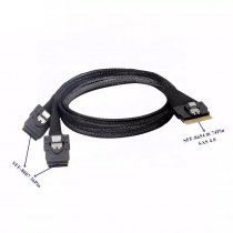 SAS Kabel SFF-8654 til 2 x SFF-8087 1m